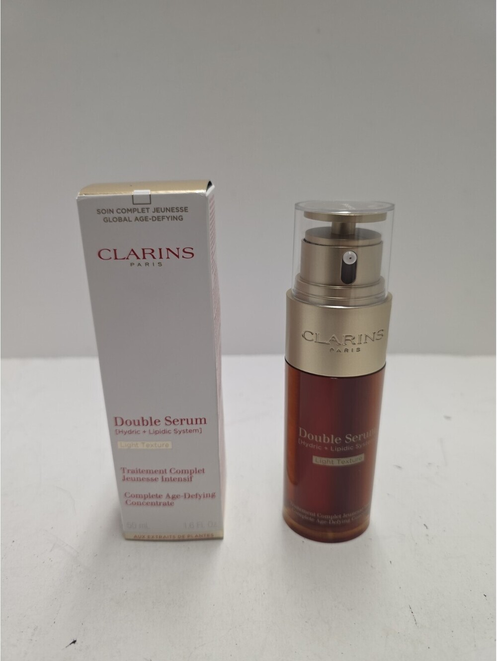 Clarins double serum complete age defying concentrate NIB 1.6oz